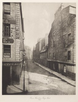 View of Princes Street, Glasgow inscribed 'Princes Street from King Street, 1868'. Copied from 'Old closes and streets [of Glasgow]: a series of photogravures 1868-1899', printed for the Corporation of Glasgow, July 1900, Plate 24.