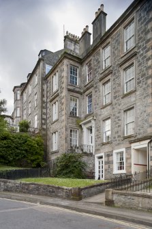 General view of 34, 36 and 38 Castle Street, Rothesay, Bute, from NW