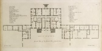 Ground floor plan of Yester House.
Title: General Plan of the Ground Floor of Yester House.
Taken from W Adam, Vitruvius Scoticus, 1812, Plate 25
