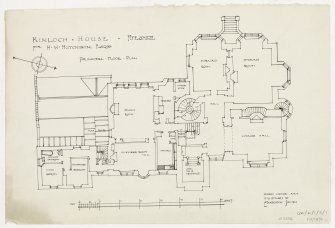 Principal floor plan as proposed
Titled: 'Kinloch House, Fifeshire, for H W Hutchison, Esqre. Principal floor plan'.