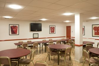 Interior. Main stand, ground floor, cafeteria, view from SE