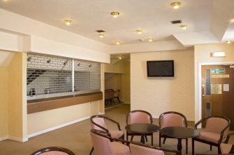 Interior. Main stand, upper level, Plant hire lounge, view from E