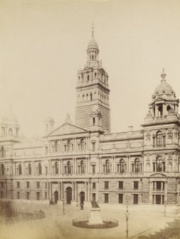 View of Glasgow City Chambers.
Titled: 'Glasgow Municipal Buidlings - 1890'.
