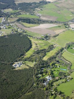 General oblique aerial view of Abernethy Golf Course and outdoor activity centre, taken from the ENE.