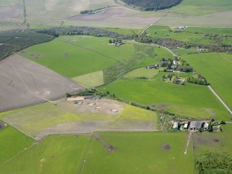 Oblique aerial view of Birnie site under excavation, taken from the ENE.
