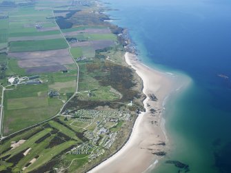 General oblique aerial view of Moray Golf Course and Covesea Village, taken from the E.