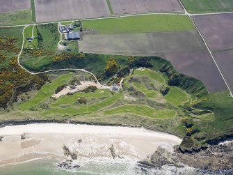 Oblique aerial view of Covesea Golf Course, taken from the NNW.