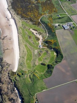 Oblique aerial view of Covesea Golf Course, taken from the W.