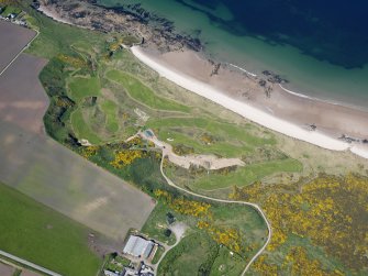 Oblique aerial view of Covesea Golf Course, taken from the SE.