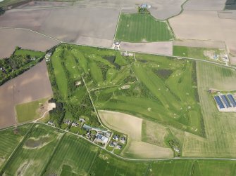 Oblique aerial view of Kinloss Country Golf Course, taken from the SE.