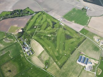 Oblique aerial view of Kinloss Country Golf Course, taken from the E.