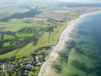 General oblique aerial view of Nairn Golf Course, taken from the ENE.