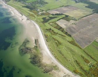 Oblique aerial view of Nairn Golf Course, taken from the NW.