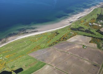 Oblique aerial view of Nairn Golf Course, taken from the SSW.