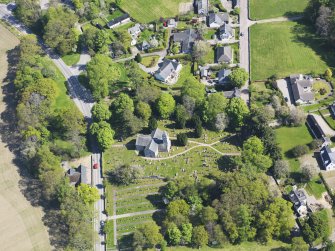 Oblique aerial view of Cawdor Parish Church, taken from the W.