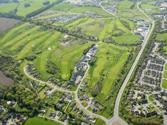 Oblique aerial view of Loch Ness Golf Course, taken from the NNE.