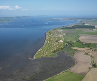 General oblique aerial view of Castle Stuart Golf Course looking along the Moray Firth, taken from the SSW.