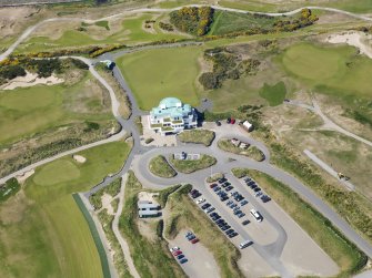 Oblique aerial view of Castle Stuart Golf Course, taken from the ESE.