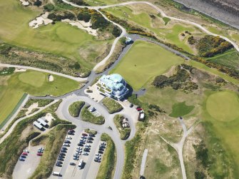 Oblique aerial view of Castle Stuart Golf Course, taken from the ENE.