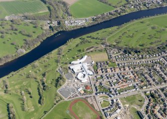 Oblique aerial view of North Inch Golf Course, taken from the W.