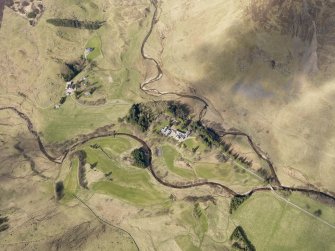 Oblique aerial view of the Dalmunzie Golf Course, taken from the S.