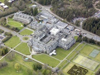 Oblique aerial view of Gleneagles Hotel, taken from the SE.