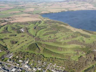 Oblique aerial view of The Muirs Golf Courses, taken from the SSE.