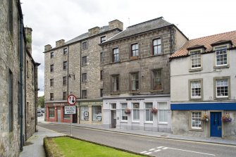General street view showing 9-15 North Street/27 and 29 Waggon Road, Bo'ness, taken from the North-East. This photograph was taken as part of the Bo'ness Urban Survey to illustrate the character of the Town Centre Area of Townscape Character.
