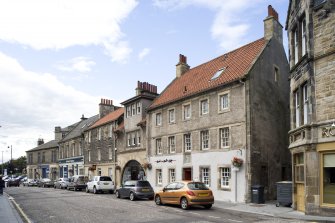 General street view showing 1-13 South Street, Bo'ness, taken from the South-East. This photograph was taken as part of the Bo'ness Urban Survey to illustrate the character of the Town Centre Area of Townscape Character.