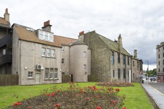 General street view showing the rear of 1-13 South Street, Bo'ness, taken from North-East. This photograph was taken as part of the Bo'ness Urban Survey to illustrate the character of the Town Centre Area of Townscape Character.