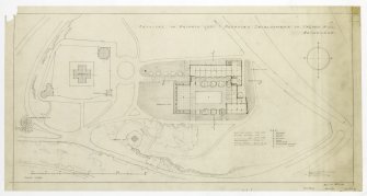 Edinburgh, Calton Hill, National Monument.
Site plan.
Title: 'Festival Of Britain : Proposed Development On Calton Hill, Edinburgh.'
Insc: 'Alan Reiach ARIBA  Architect  Edinburgh  7.9.49'.
