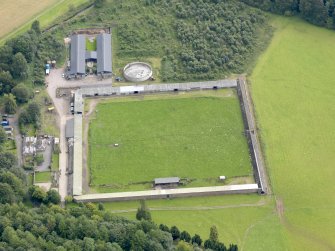 Oblique aerial view of Drumlanrig Estate walled garden, taken from the W.