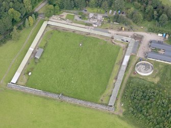 Oblique aerial view of Drumlanrig Estate walled garden, taken from the SE.
