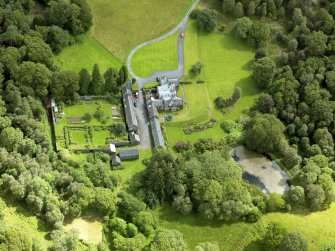 Oblique aerial view of Knocknalling House and policies, taken from the W.