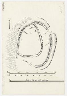 Publication drawing: settlement at Meldon Burn.