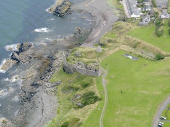 Oblique aerial view of Dunure Castle, taken from the SW.