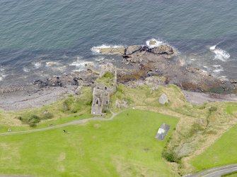 Oblique aerial view of Dunure Castle, taken from the SE.