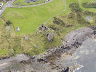 Oblique aerial view of Dunure Castle, taken from the NNW.