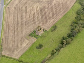 Oblique aerial view of Baltersan Castle, taken from the SW.