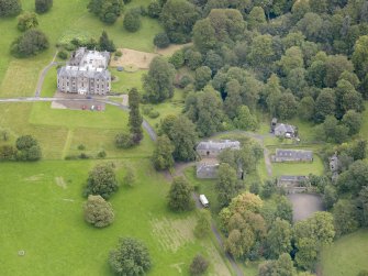 Oblique aerial view of Kilkerran House and policies, taken from the WSW.