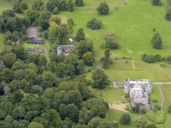 Oblique aerial view of Kilkerran House and policies, taken from the ENE.