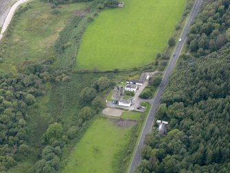 Oblique aerial view of Carsluith Castle, taken from the ESE.