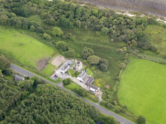 Oblique aerial view of Carsluith Castle, taken from the NNE.