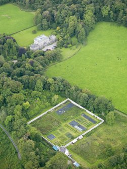 Oblique aerial view of Kirkdale House, taken from the NNE.