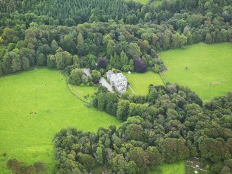 Oblique aerial view of Kirkdale House, taken from the WNW.