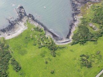 Oblique aerial view of Castle Haven dun, taken from the NE.