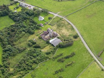 Oblique aerial view of Corseyard Farm, taken from the NW.