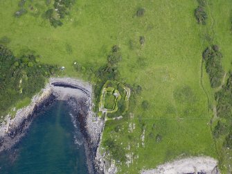 Oblique aerial view of Castle Haven dun, taken from the SW.