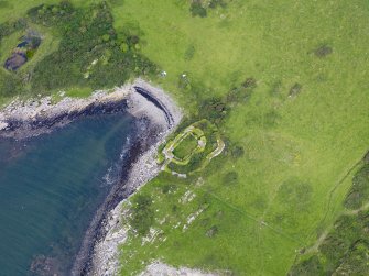 Oblique aerial view of Castle Haven dun, taken from the S.