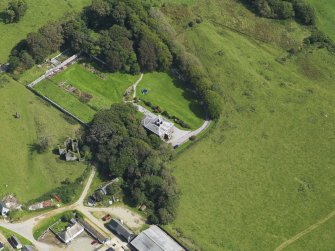 Oblique aerial view of Borgue House, taken from the WSW.